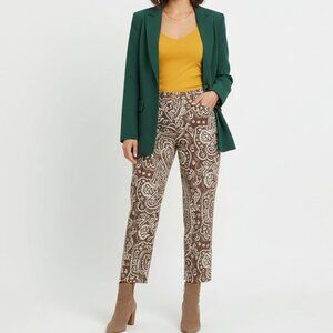 JONES NEW YORK Sport Sz 4 Paisley Textured Cotton Blend Stretch Pants